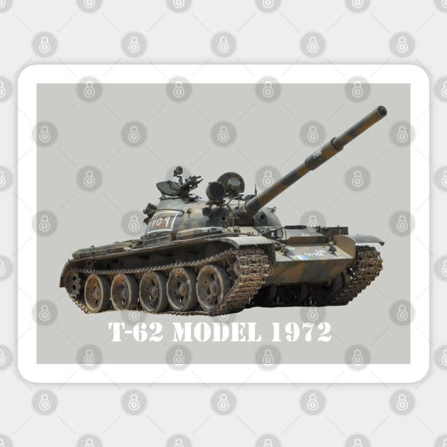 T-62 Model 1972 Sticker by Toadman's Tank Pictures Shop